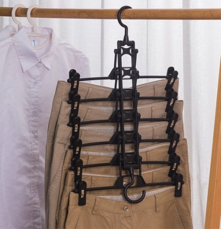 Wieszak na spodnie 2w1 wieszak 6 miejsc