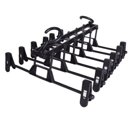 Wieszak na spodnie czarny + spinacze duży