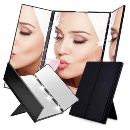 Lusterko LED czarne dla kobiety