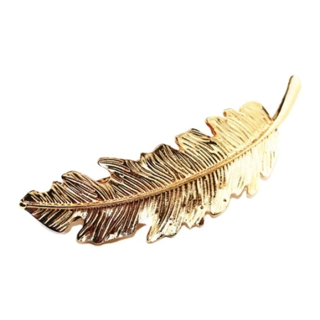 Prezent dla Niej klarma do włosów złoty liść