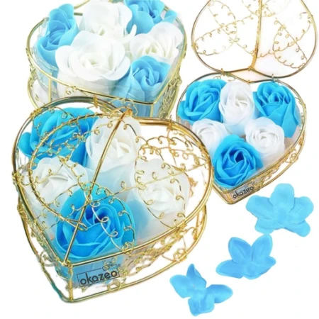 Prezent dla Niej mydlana róża niebieskie