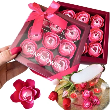 Prezent dla Niej mydlane róże zestaw