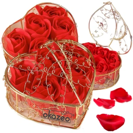 Prezent dla Niej mydlane róże czerwone serce