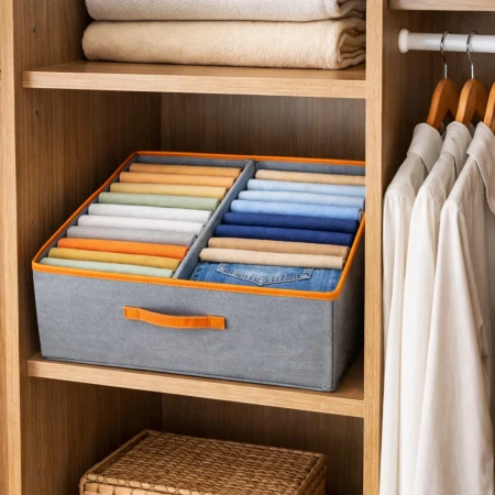 Pudło organizer na ubrania do szafy 50x40x20cm - szary11.jpg