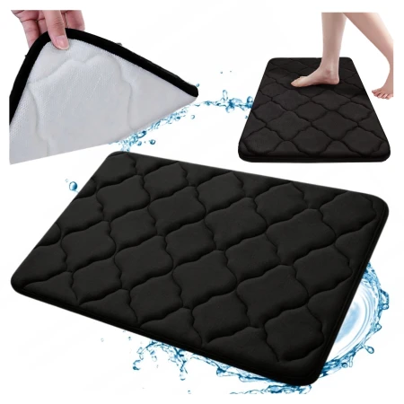 Dywaniki łazienkowe czarny koniczyna1.jpeg