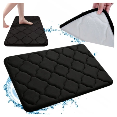 Dywaniki łazienkowe czarny koniczyna2.jpeg