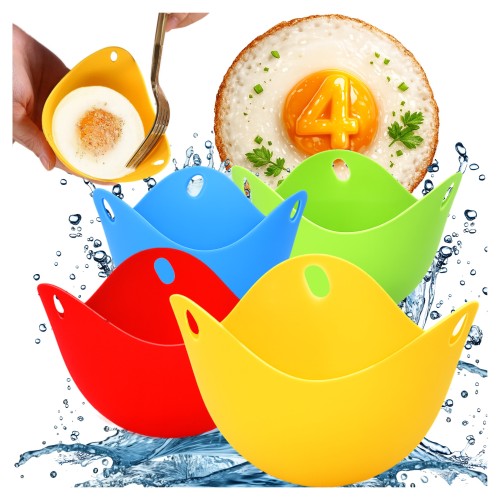 Przejdź do produktu Foremki silikonowe do gotowania jajek w koszulkach sadzonych zestaw 4 sztuk