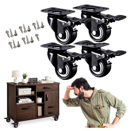 Przejdź do produktu Kółka koła obrotowe z hamulcem zestaw jezdny wielofunkcyjny komplet 4 sztuk