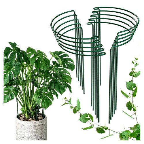 Przejdź do produktu Podpórki pod kwiaty podpora obręcz do roślin doniczkowych do łodyg metalowa 10 szt 40cm