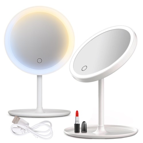 Przejdź do produktu Lusterko lustro Led kosmetyczne okrągłe białe jednostronne