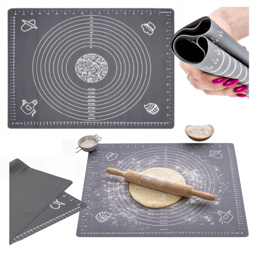 Przejdź do produktu Stolnica mata silikonowa kuchenna 70x50 cm duża do ciasta antypoślizgowa