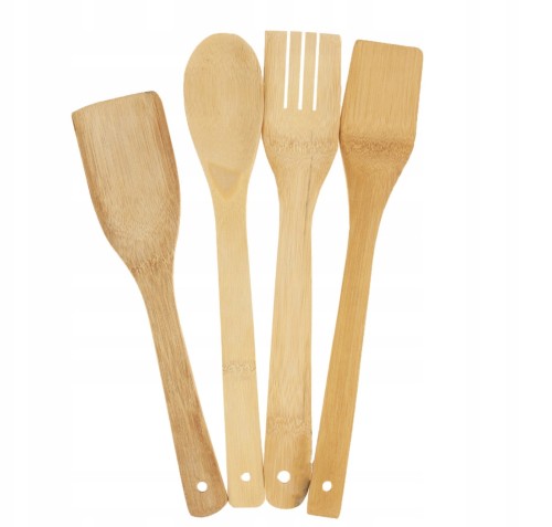 Przejdź do produktu Przybory akcesoria sztućce kuchenne bambusowe łyżki zestaw 5 elementów