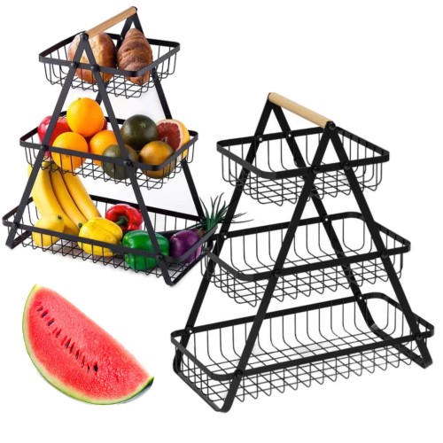 Przejdź do produktu Kosz organizer stojak na owoce warzywa 3 piętrowy patera loft uniwersalny