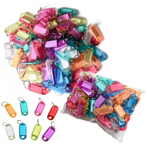 Przejdź do produktu Identyfikatory zawieszki bryloki do kluczy - 50 sztuk kolorowe
