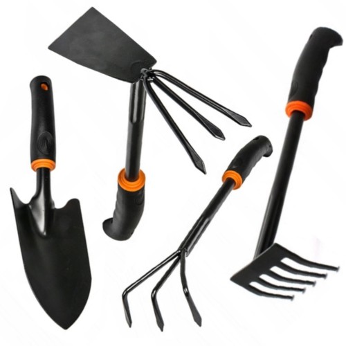 Przejdź do produktu Zestaw narzędzi ogrodowych Łopatka Grabie Motyczka 4 elementy