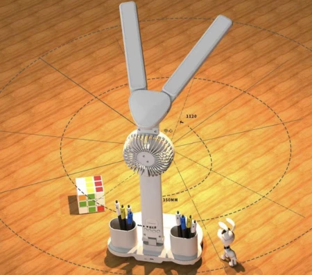 Lampka biurkowa LED z wiatrakiem biała3.jpeg