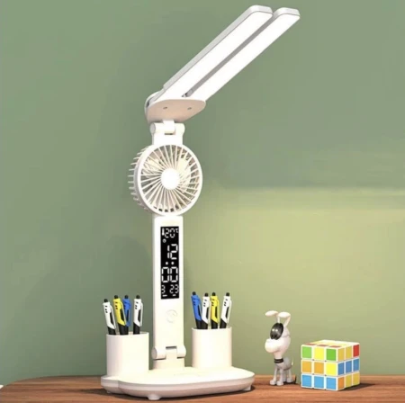 Lampka biurkowa LED z wiatrakiem biała6.jpeg