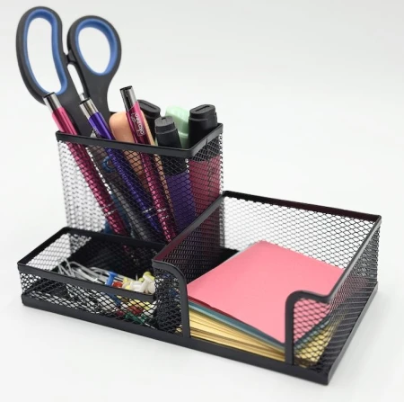 Przybornik organizer na biurko metalowy czarny5.jpeg