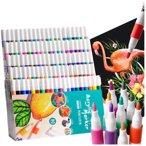 Przejdź do produktu Markery akrylowe 80 kolorów do kreatywnego malowania na różnych powierzchniach