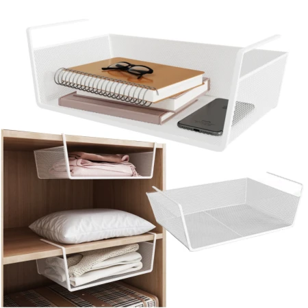 Kosz metalowy półka podblatowa model2 biały2.jpeg