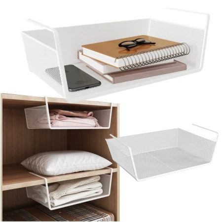 Kosz metalowy półka podblatowa model2 biały4.jpeg