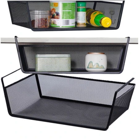 Kosz metalowy półka podblatowa model2 czarny2.jpeg