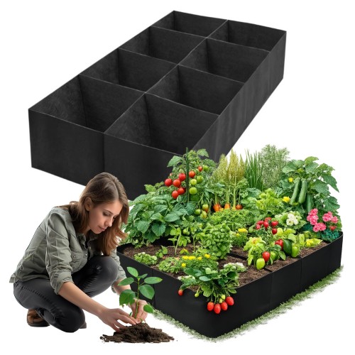 Przejdź do produktu Worek do sadzenia donica grządka podwyższona ogrodowa do warzyw ziół 8 komór duża 180x90x30 cm