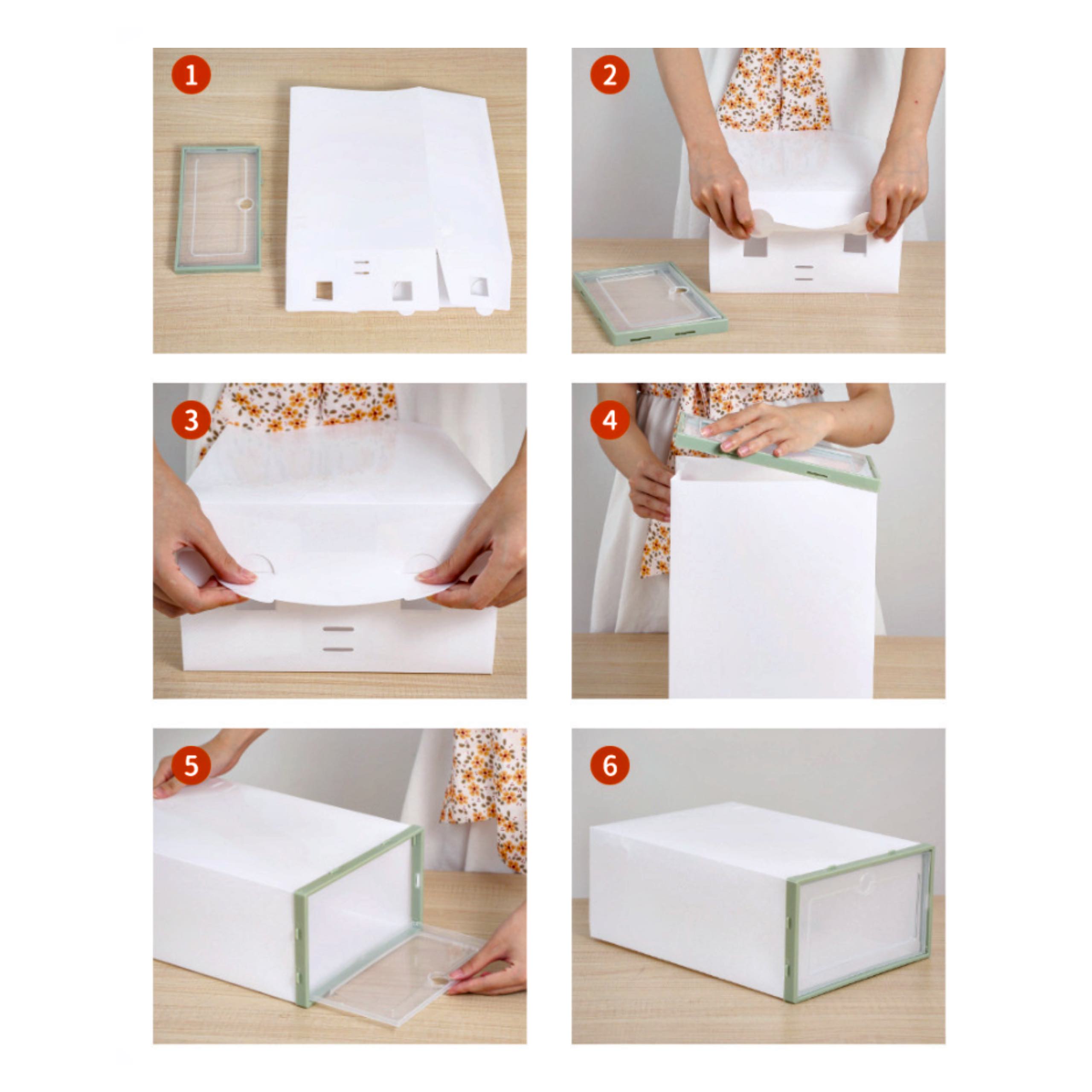 Pudełko na buty organizer do przechowywania szary okazeo1.jpg