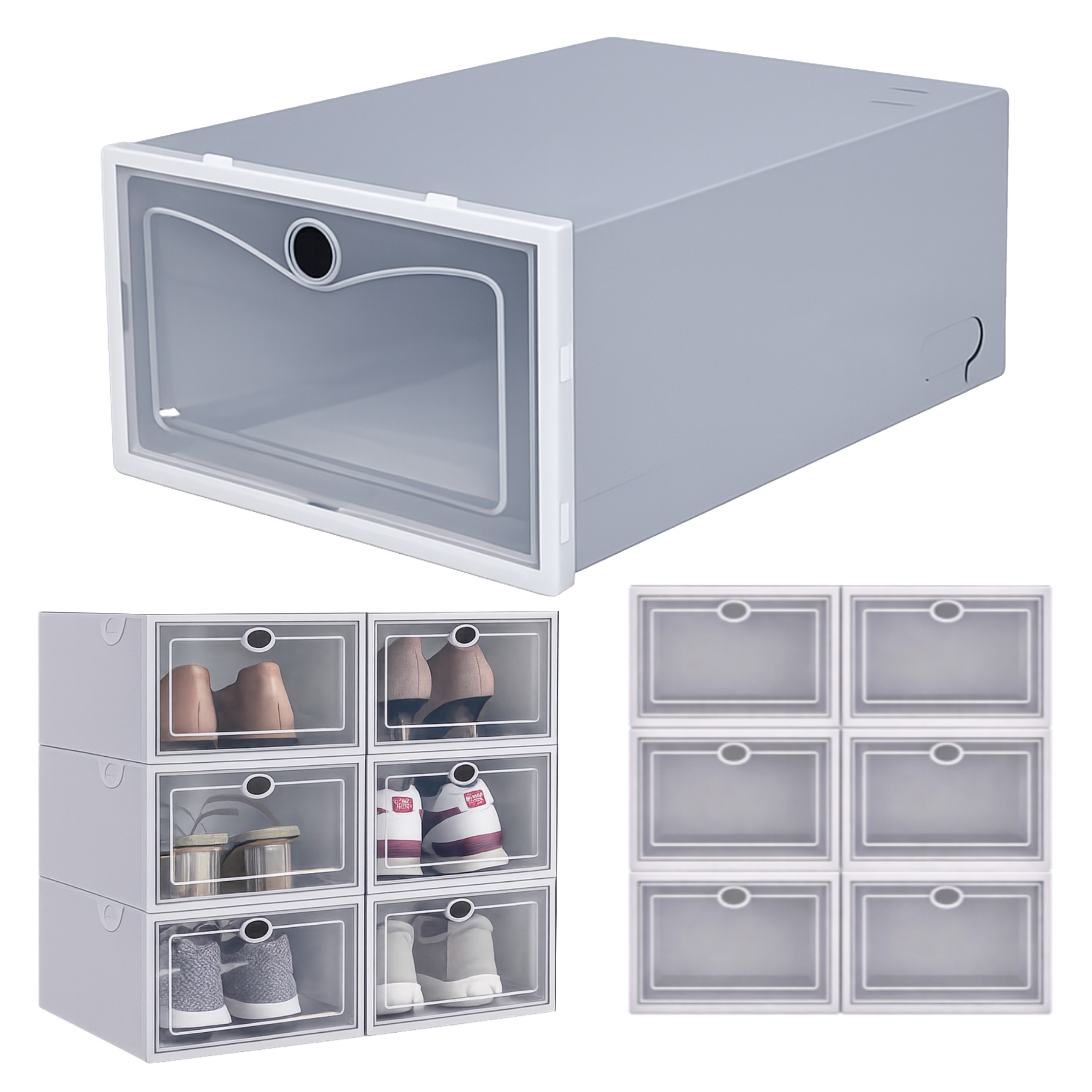 Pudełko na buty organizer plastikowy do garderoby ochronny zamykany 6 szt.
