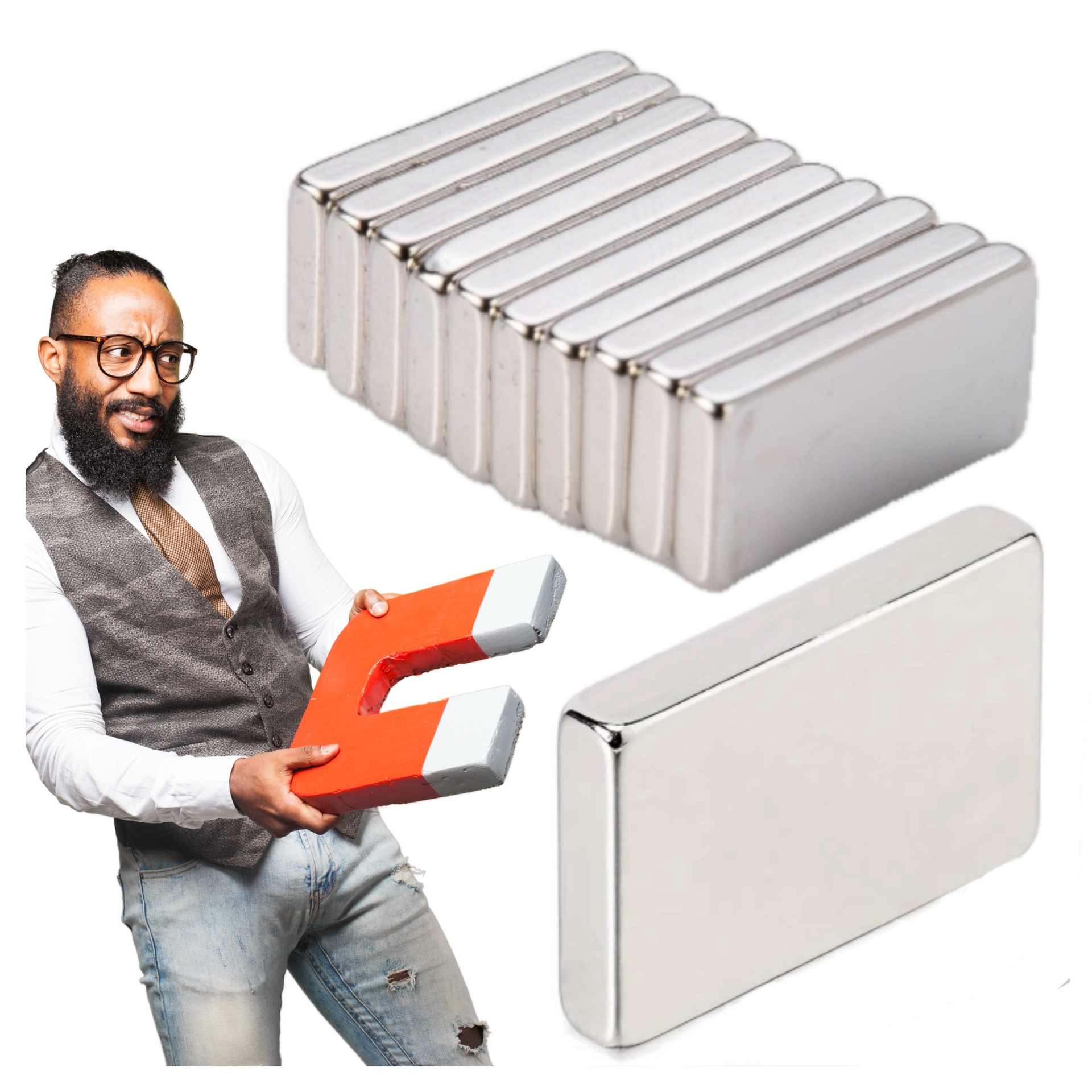 Magnes neodymowy zestaw 10 sztuk rozmiar 12x4
