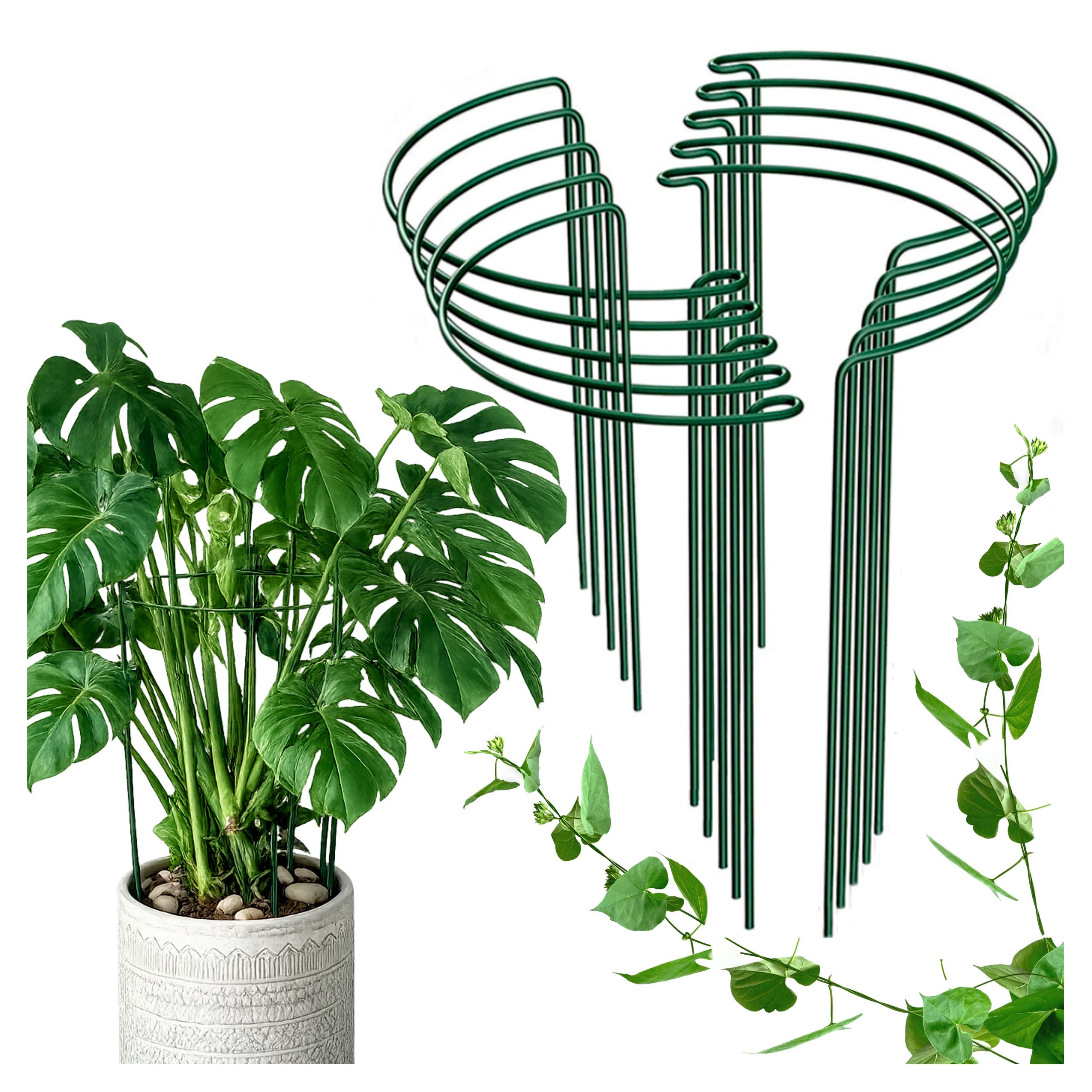 Podpórki pod kwiaty podpora obręcz do roślin doniczkowych do łodyg metalowa 10 szt 40cm