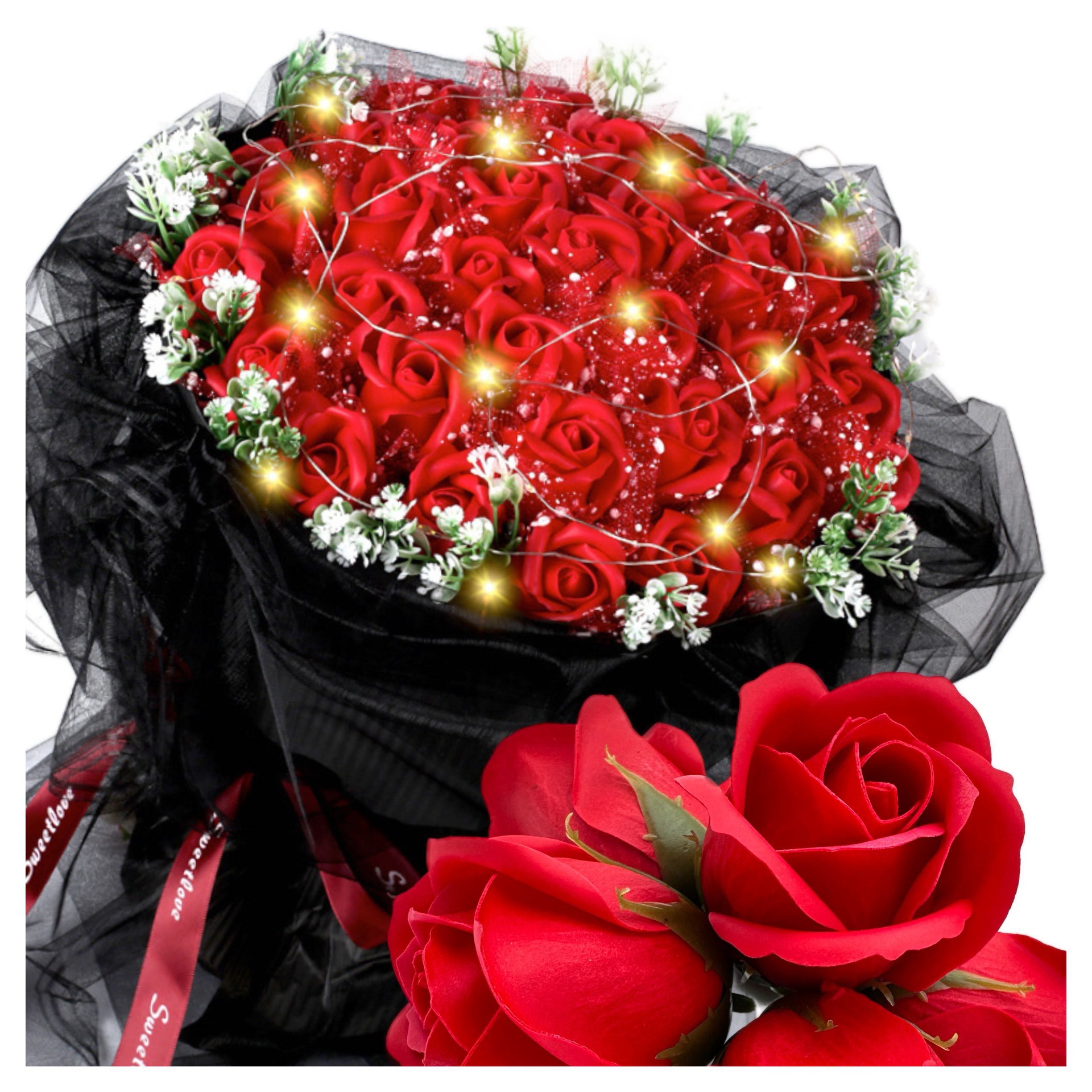 Bukiet roz czerwono czarny z tiulem Okazeo 3.jpeg