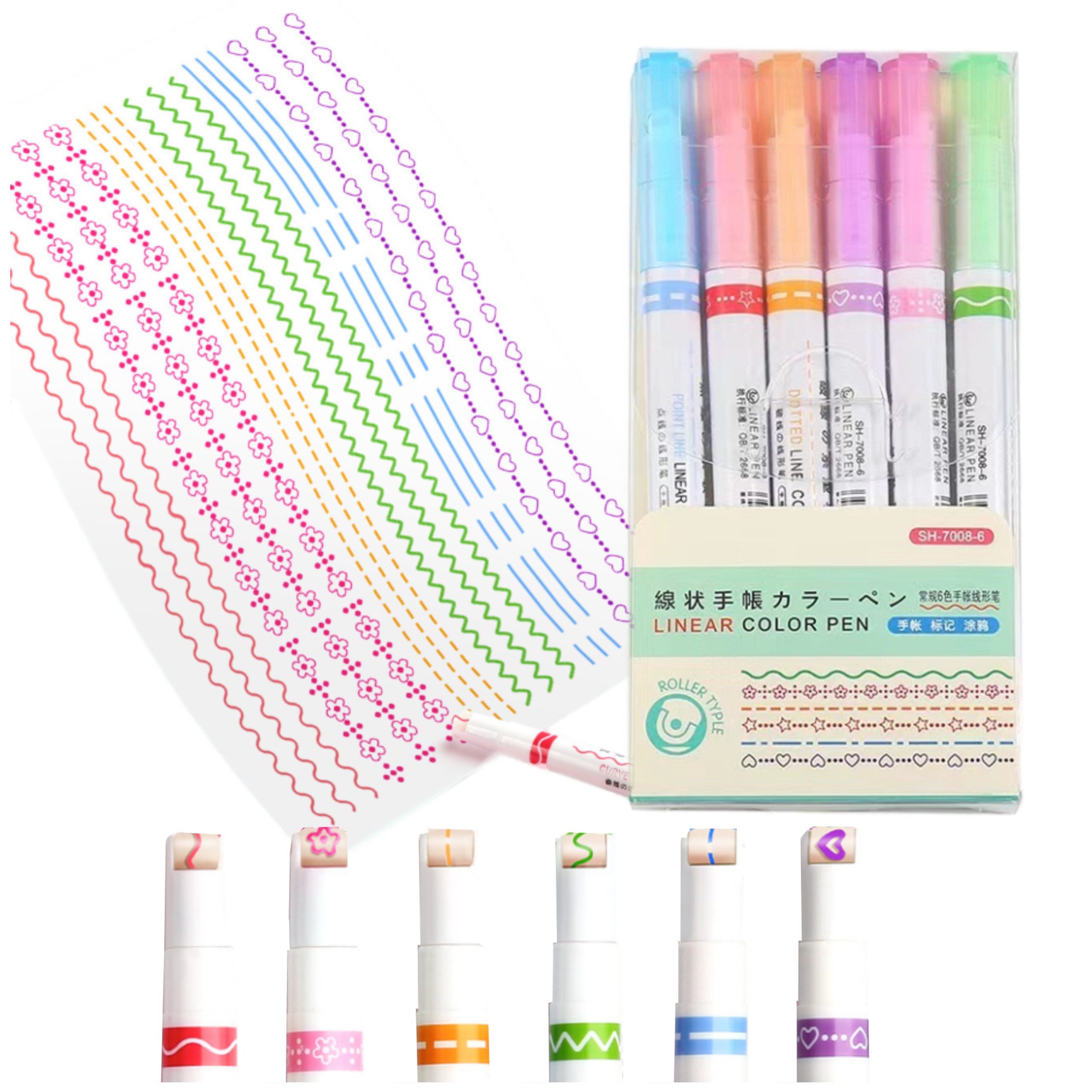 Markery do wzorków MIX 6szt. - PR43 serca kwiaty4.jpeg