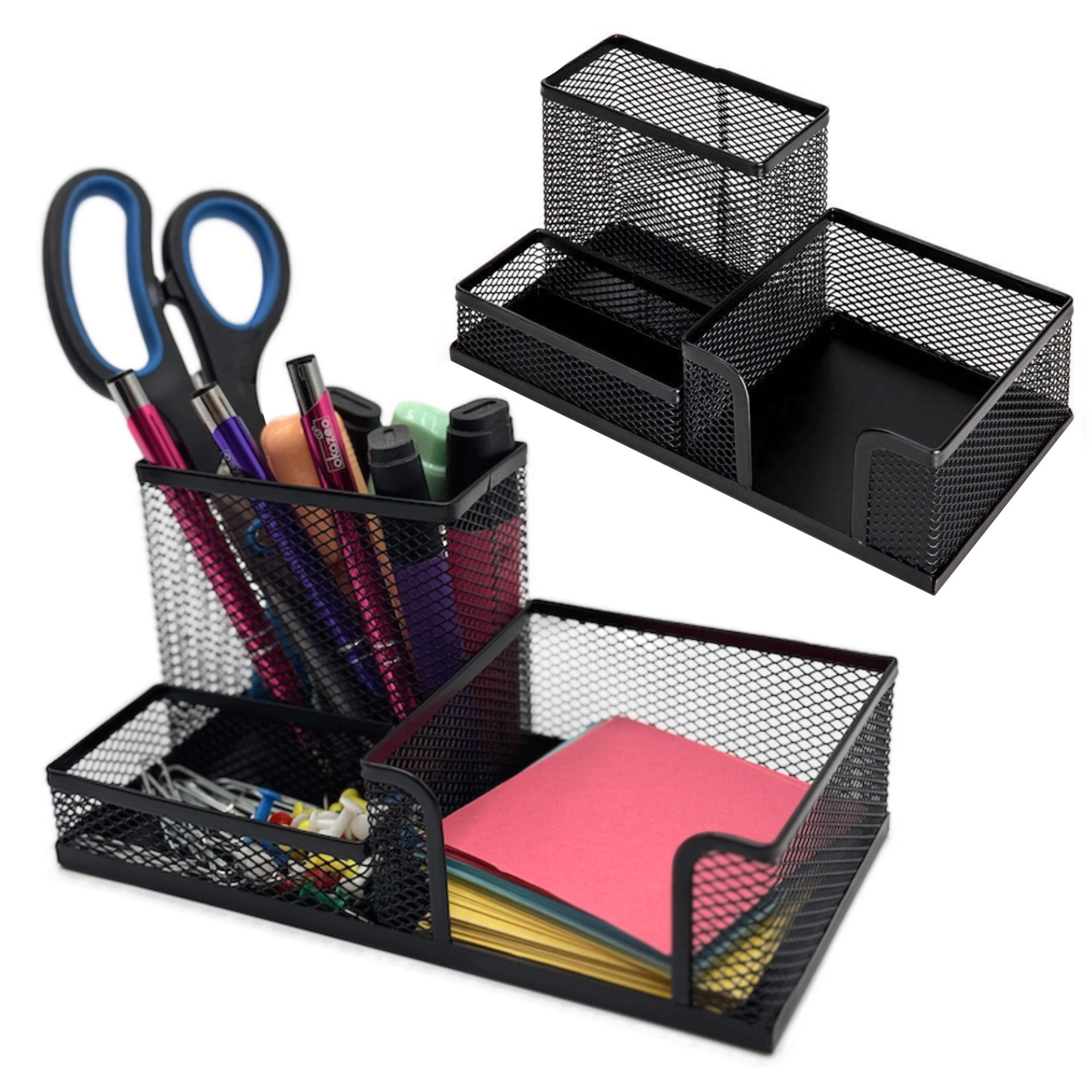 Przybornik organizer na biurko metalowy czarny2.jpeg