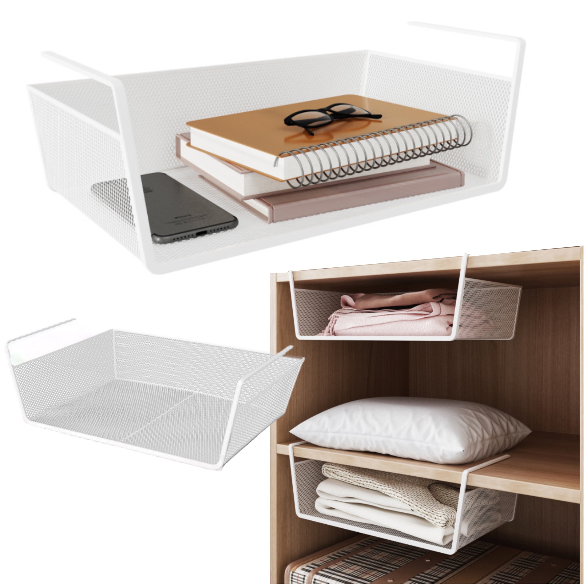 Kosz metalowy półka podblatowa model2 biały3.jpeg