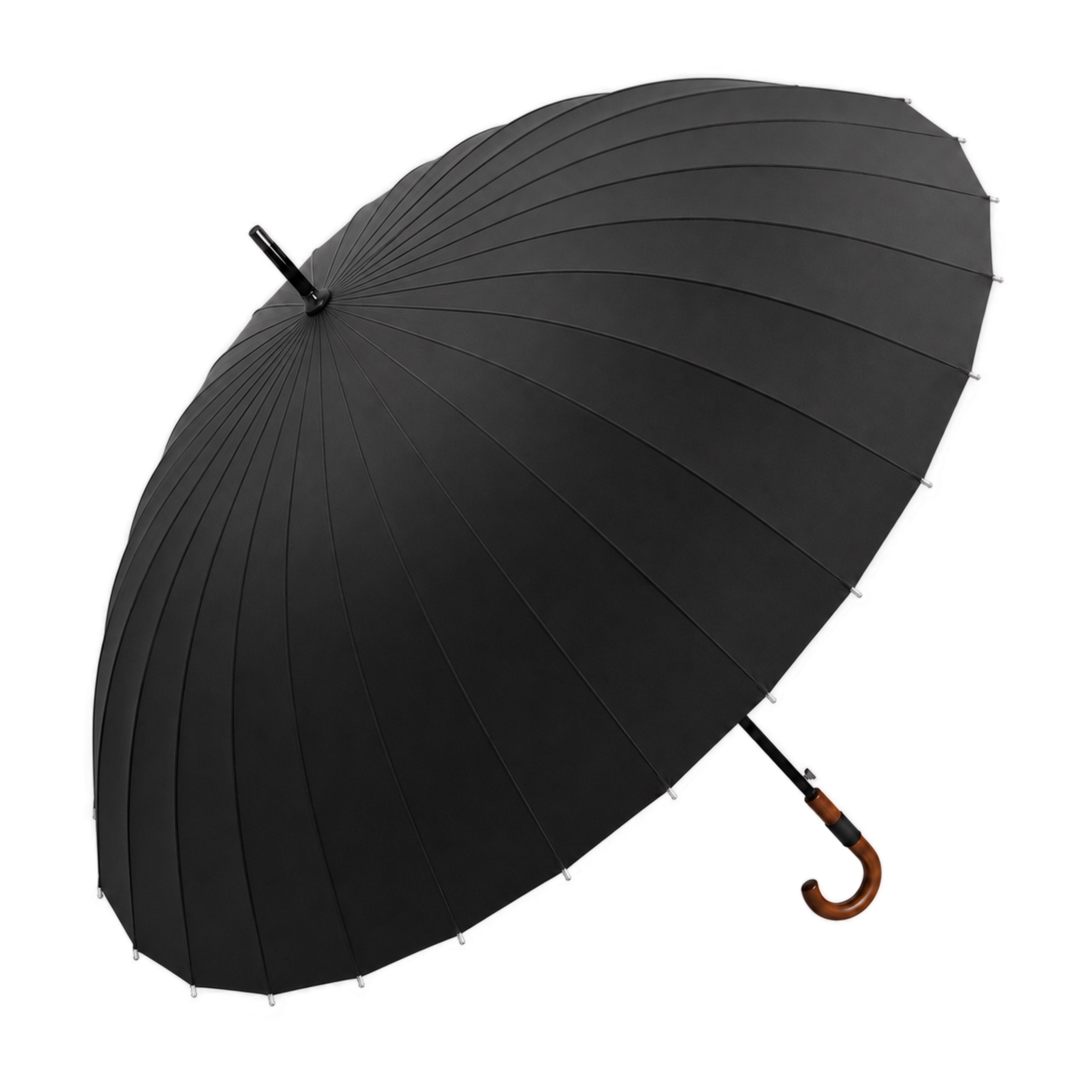Parasol 24 druty czarny z drewnianą rączką1.jpg