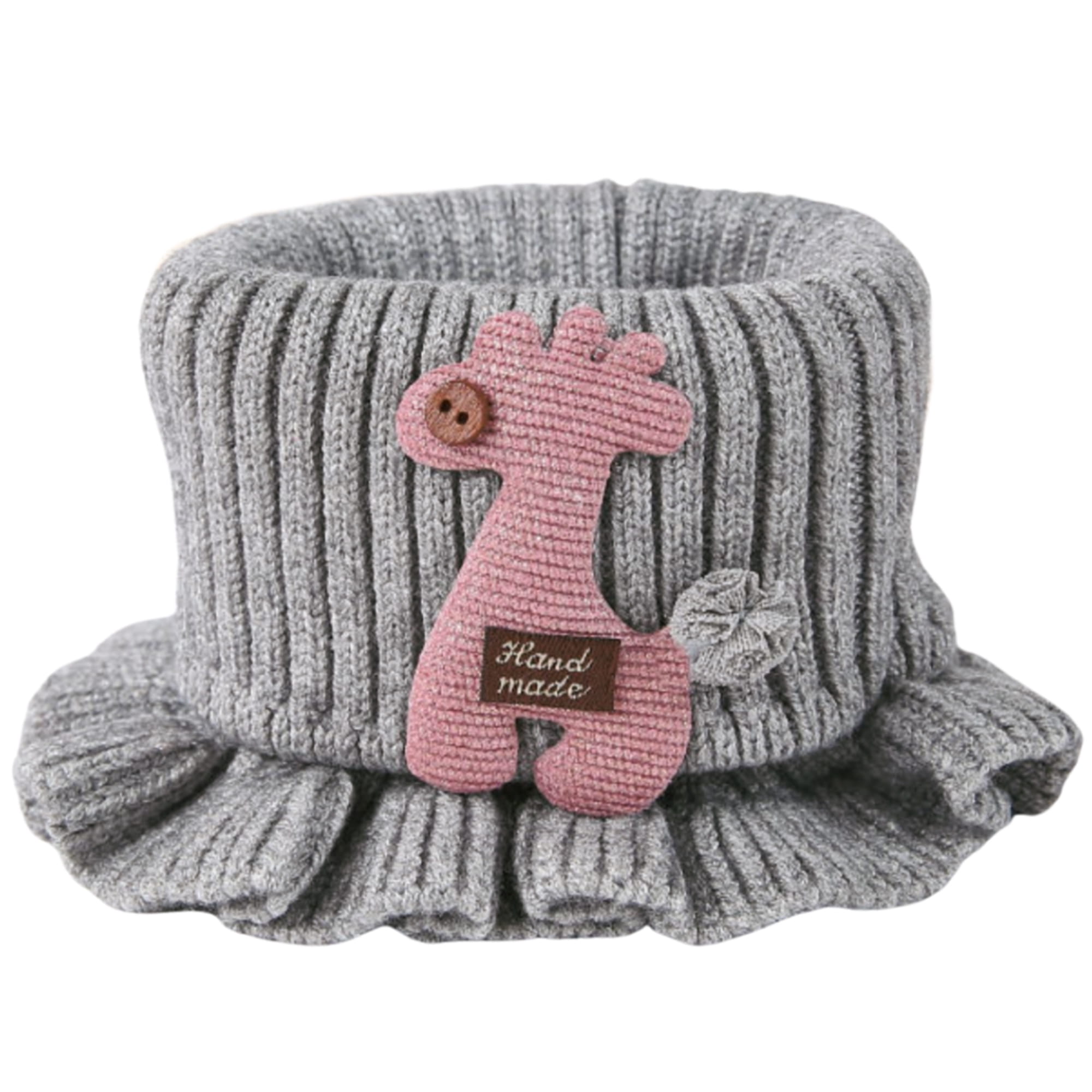 Ocieplany komin elastyczna tuba ręcznie robiony dziecięcy szalik szary