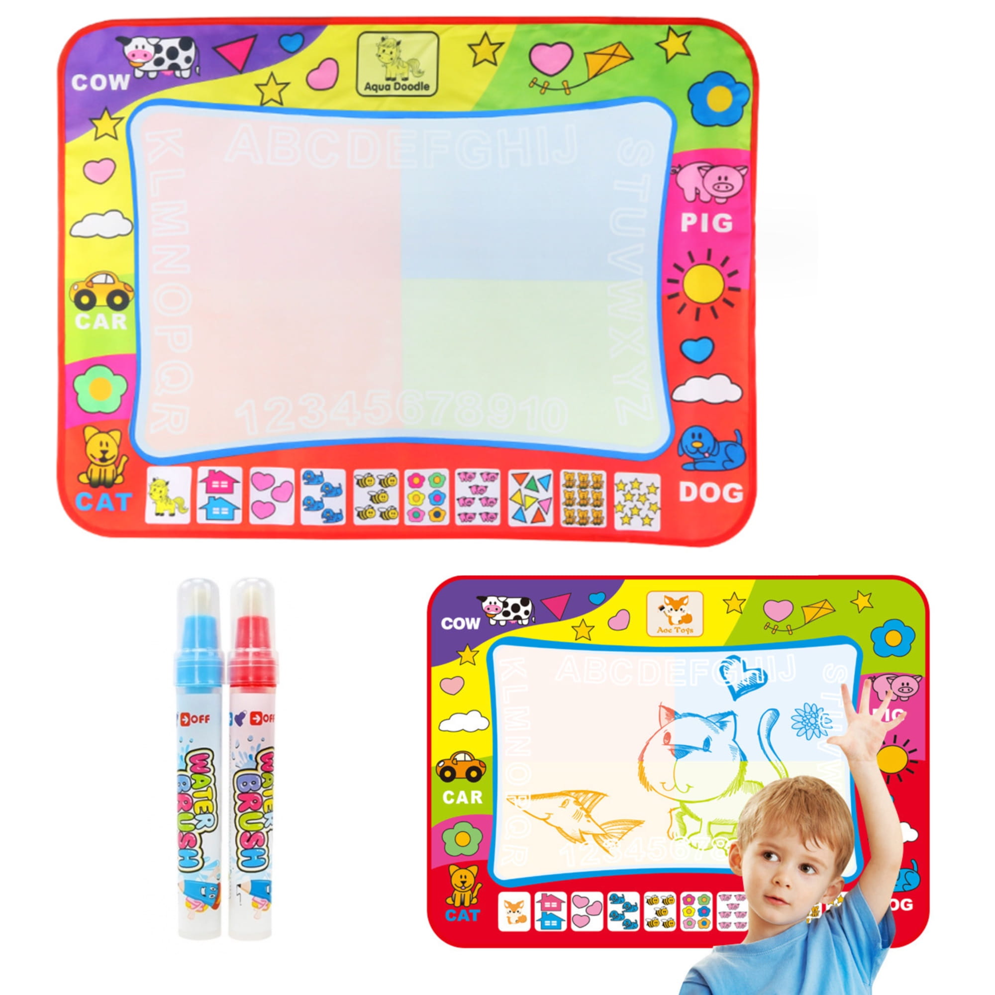 Uniwersalna mata wodna do malowania rysowania wodą zestaw z mazakami XXL