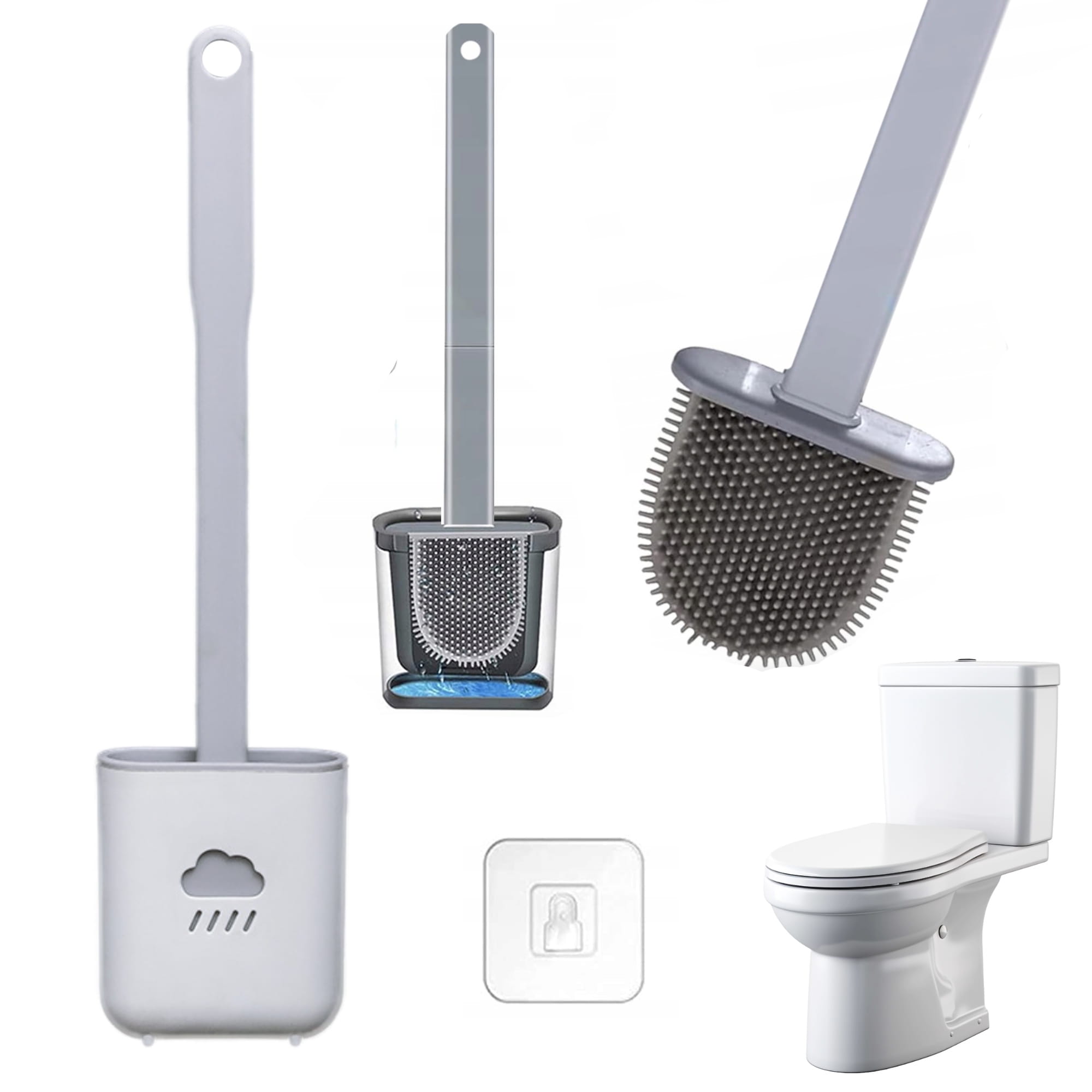 Elastyczna szczotka silikonowa toaletowa do WC łazienki wielofunkcyjna